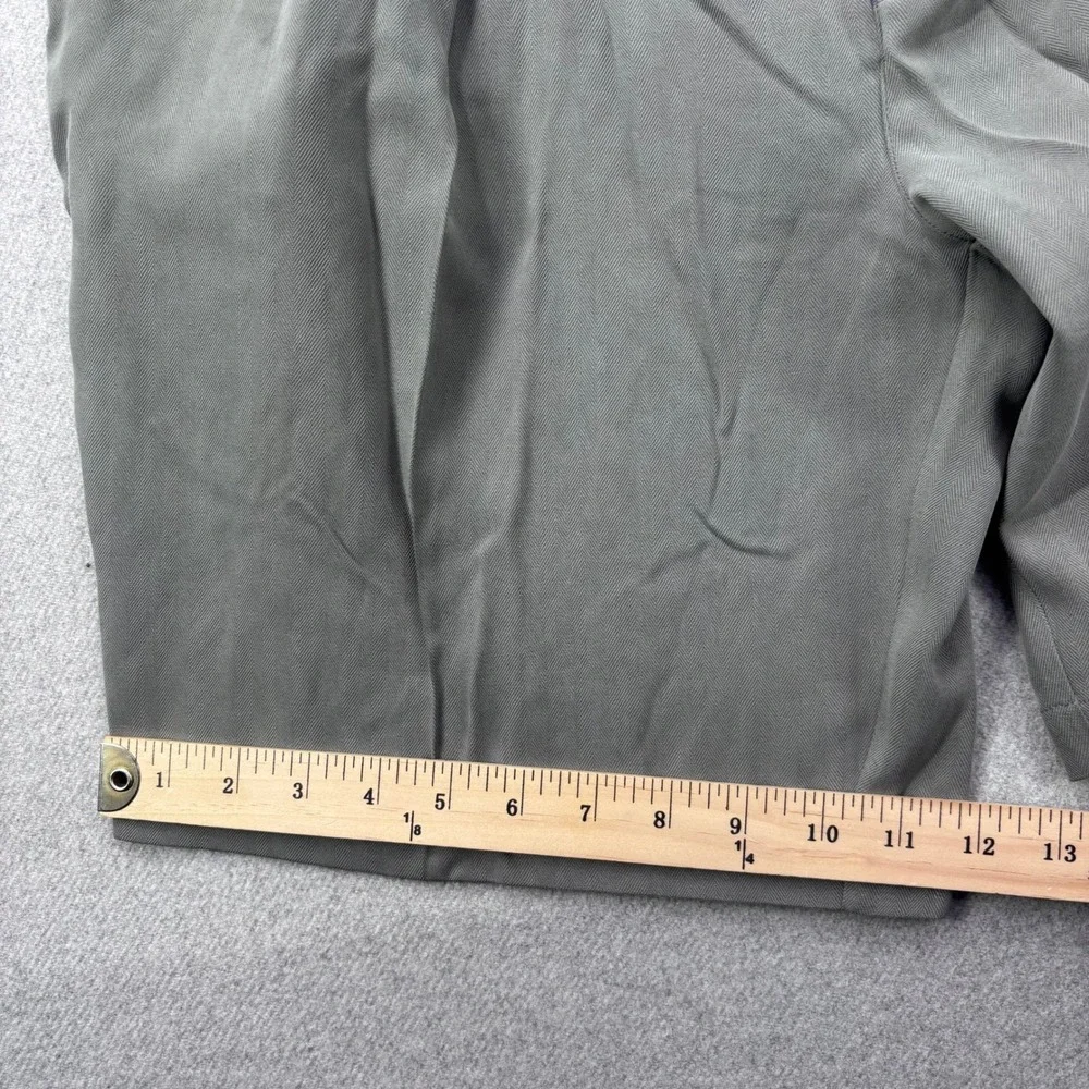 Tommy Bahama Shorts Mens 35 Gray 100% Silk‎ Pleated Herringbone Luxury *FLAW